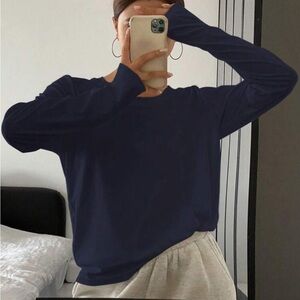 Navy Long Sleeve Top